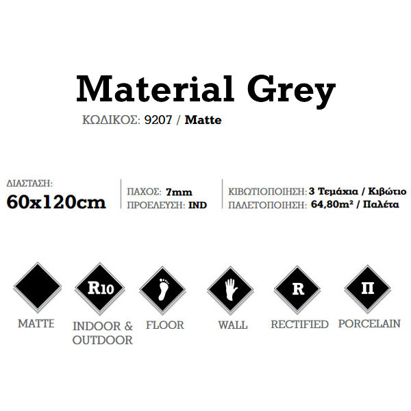 Corgres Material Grey 9207 Πλακάκι Δαπέδου