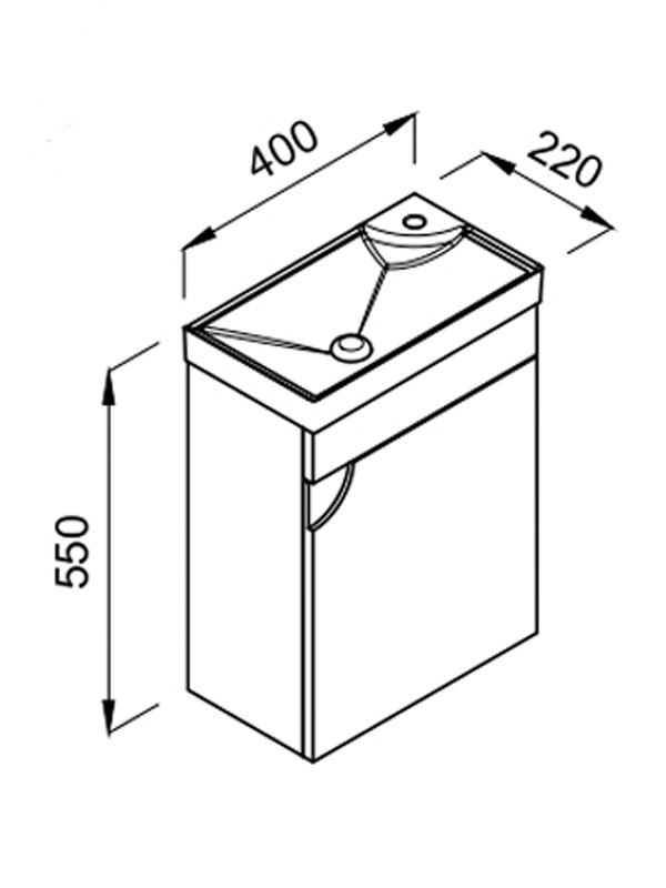 Martin Mini 40 Baroque - Matte Anthracite Βάση Επίπλου Μπάνιου Με Νιπτήρα