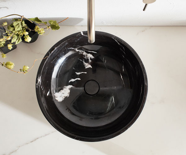 Fossil Molo Marble DR 45-400 Marquina Nero Νιπτήρας Πέτρινος