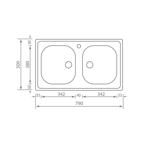Sanitec Mondial 11502 Νεροχύτης Ανοξείδωτος Ένθετος 
