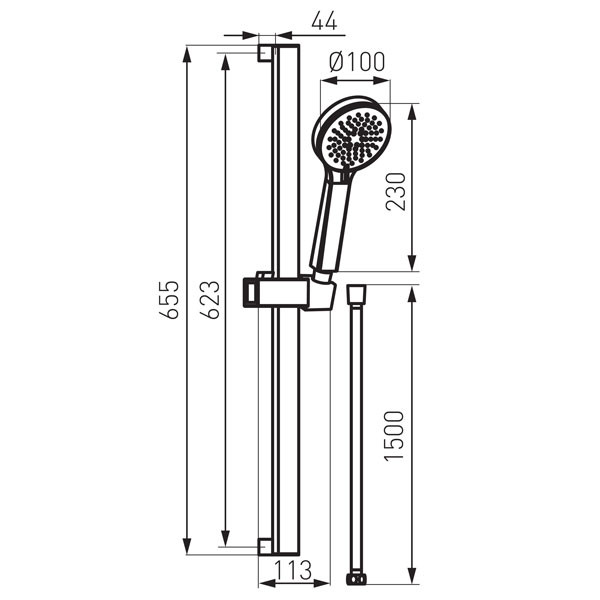 Ferro Vigo N320 Chrome Σέτ Βέργα Ντούς