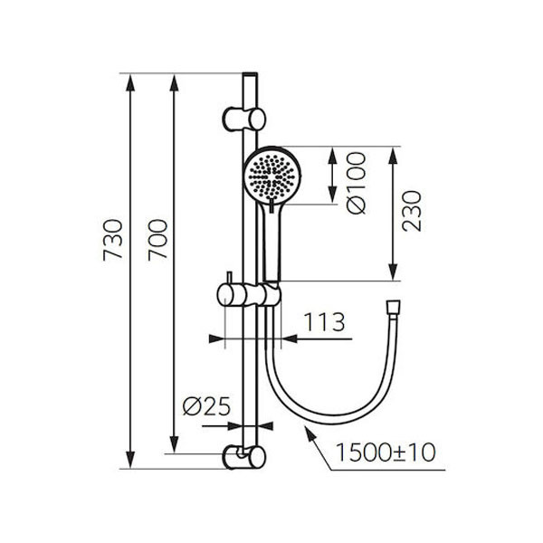 Ferro Rillo N365G Σέτ Βέργα Ντούς