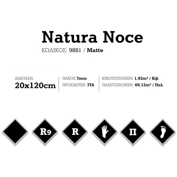 KSV Natura Noce 9881 Πλακάκι Δαπέδου Τύπου Ξύλου