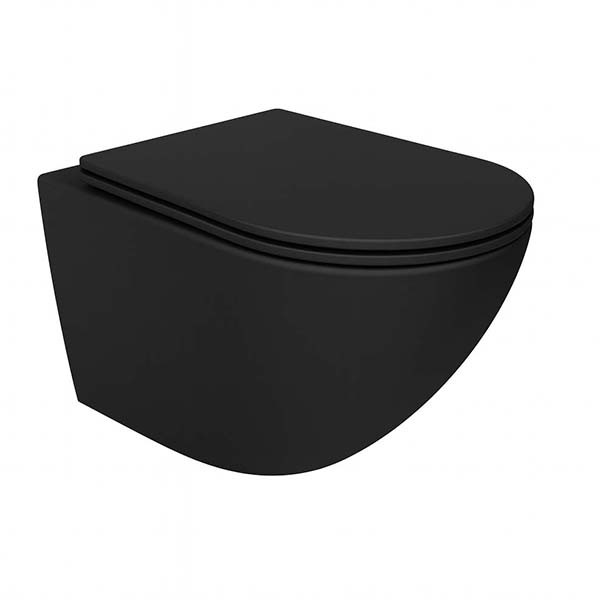 KSV New Short 6340 Black Rimless Λεκάνη Κρεμαστή
