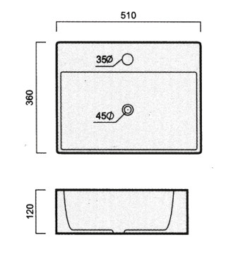 Ceramita F183 Νιπτήρας Eπιτοίχιος