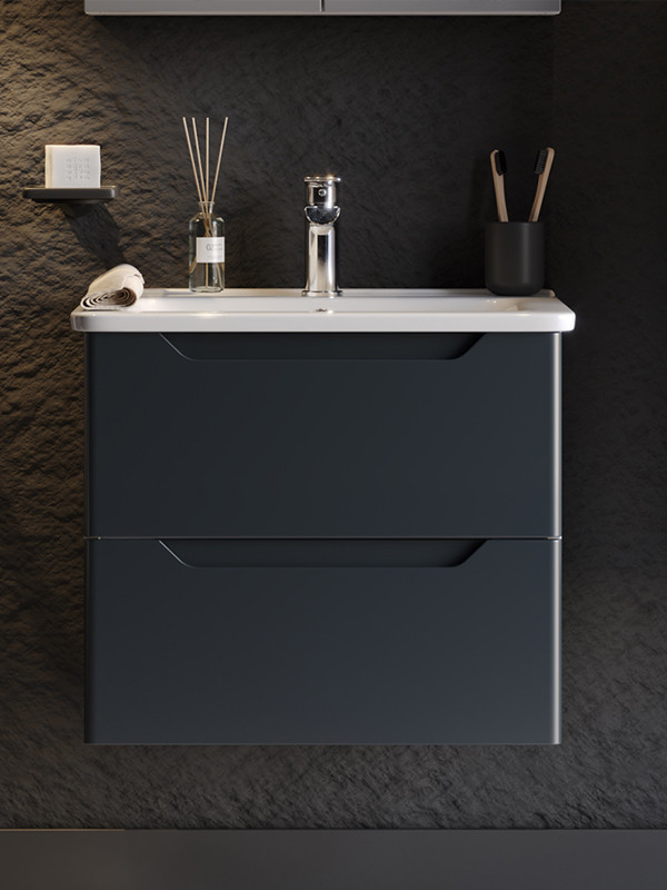 Martin Perla 60 Matte Anthracite / White Βάση Επίπλου Μπάνιου Με Νιπτήρα