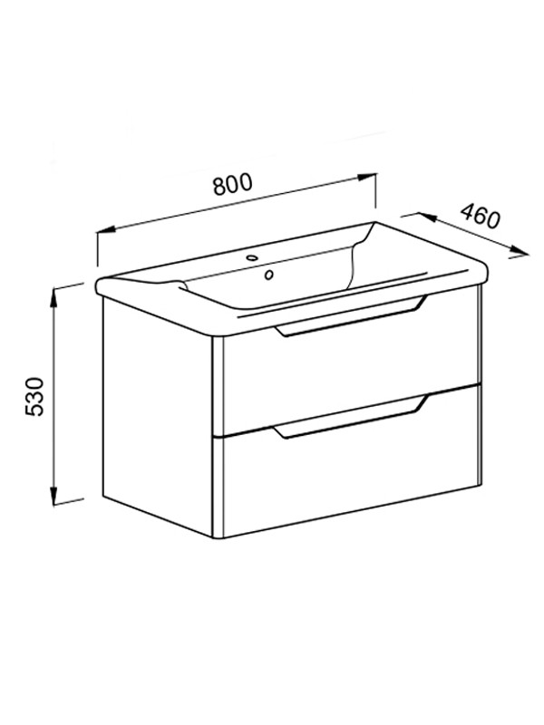 Martin Perla 80 Matte White Βάση Επίπλου Μπάνιου Με Νιπτήρα