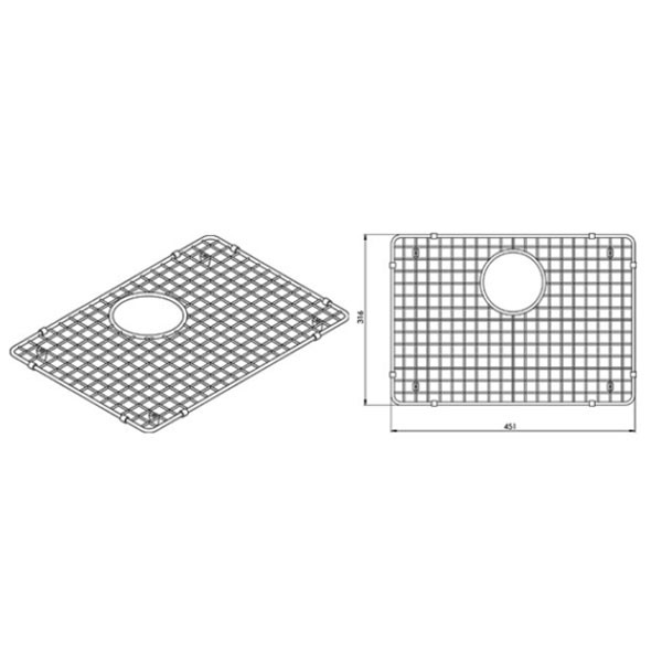 Helika Quadro Πλέγμα Προστασίας Νεροχύτη