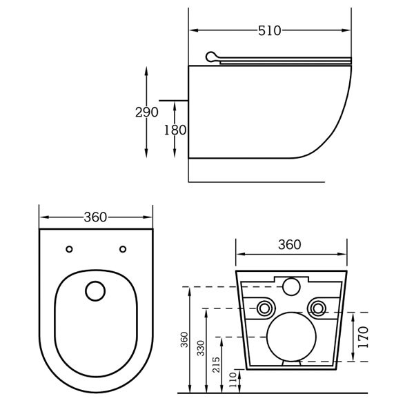 Corgres Rimini White Rimless 2559 Λεκάνη Κρεμαστή