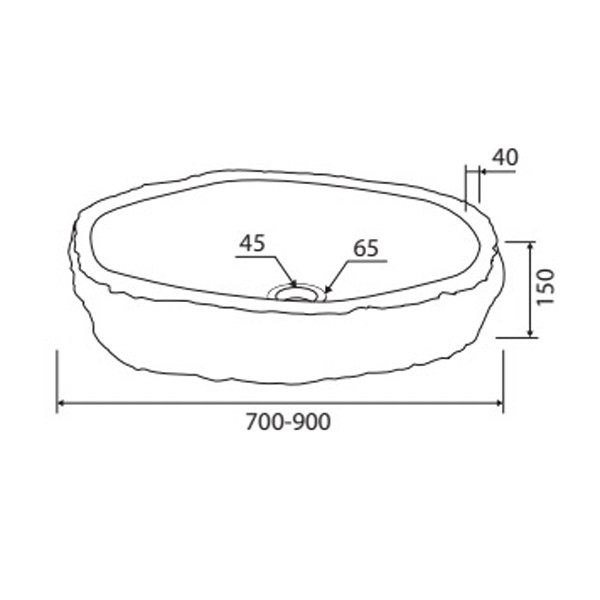 Karag River Stone NRSL Grey Νιπτήρας Πέτρινος