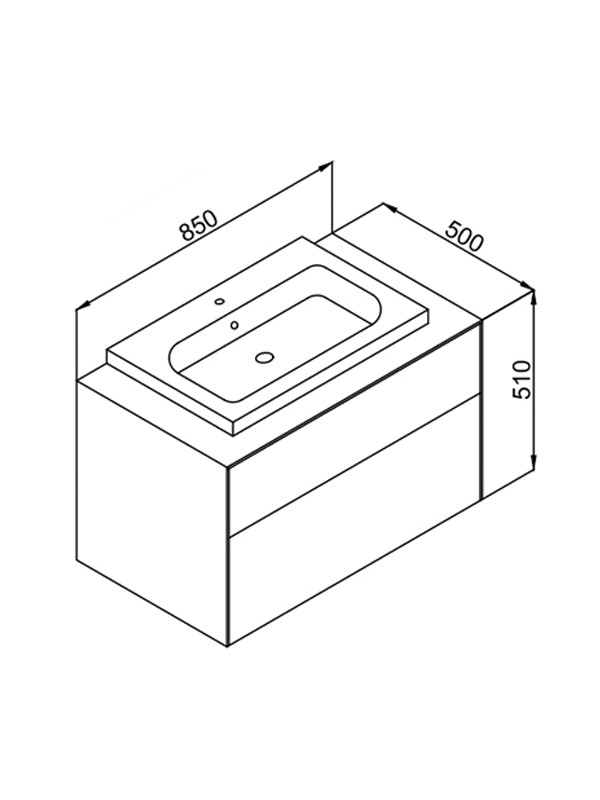 Martin Rodos 85 Matte Black - Retro Silver Βάση Επίπλου Μπάνιου Με Νιπτήρα