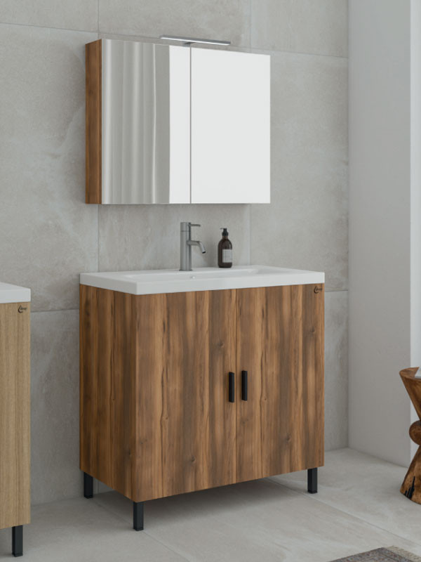 Drop Roma 80 Amber Baroque Oak 5FRM080BO Έπιπλο Μπάνιου Μελαμινικό