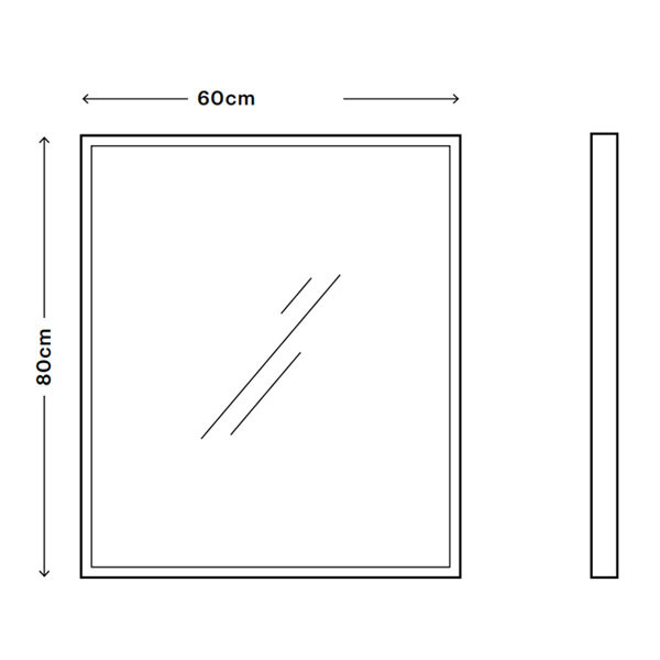Savvopoulos Ruler 6080 Black Καθρέπτης Μπάνιου Απλός