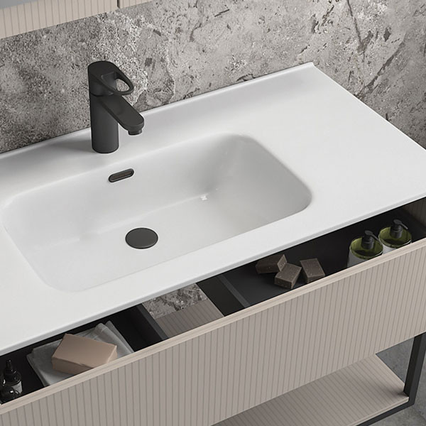 Furnibath S9 Έπιπλο 61 Ανάγλυφο Συνθετικό Έπιπλο Μπάνιου Μοντέρνο