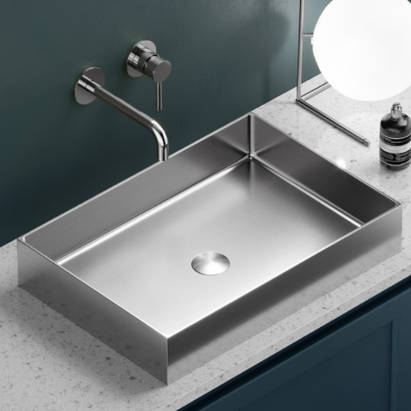 Karag Saturn BB9815-BS PVD Brushed Steel Νιπτήρας Ανοξείδωτος