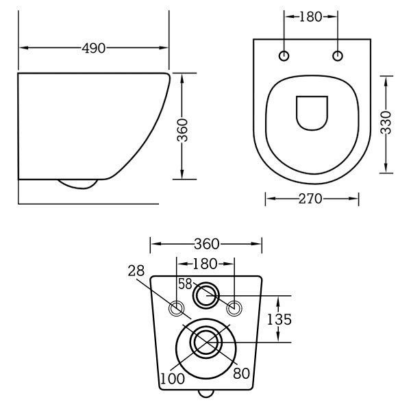 Corgres Short Rimless 4242 Λεκάνη Κρεμαστή