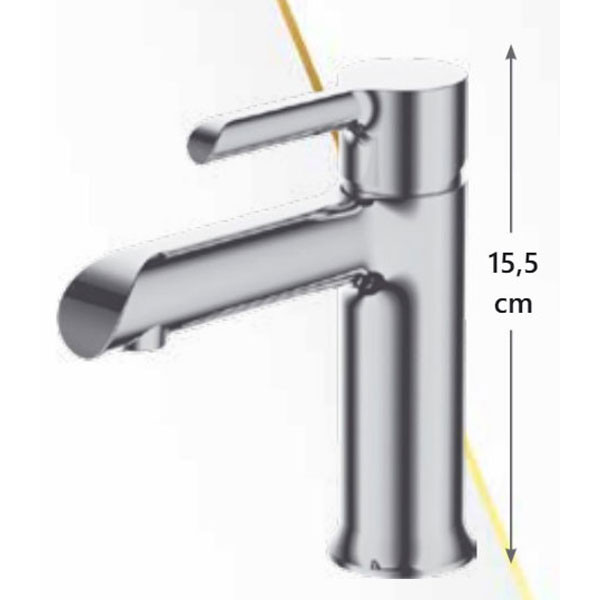 Gloria Silueta Chrome 131034 Μπαταρία Νιπτήρος Χαμηλή