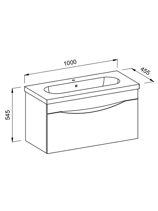 Martin Smile 100 Baroque - Matte Anthracite Βάση Επίπλου Μπάνιου Με Νιπτήρα