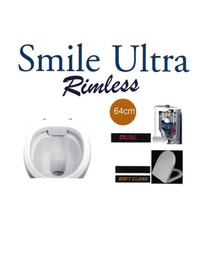 Ceramita Smile Ultra Rimless Λεκάνη Χαμηλής Πιέσεως