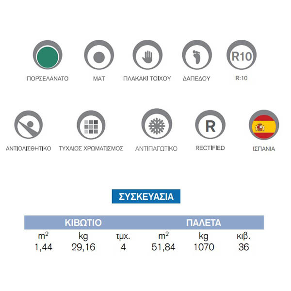 Kolossos Stark Piedra Antislip Πλακάκι Δαπέδου