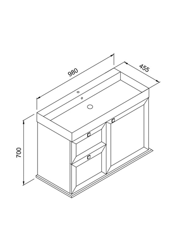 Martin Stella 100 Matte White Βάση Επίπλου Μπάνιου Με Νιπτήρα