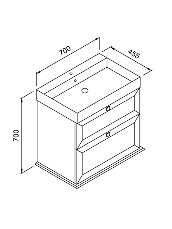 Martin Stella 70 Matte White Βάση Επίπλου Μπάνιου Με Νιπτήρα