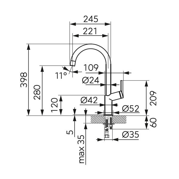 Ferro Cumulus BCU4 Μπαταρία Κουζίνας Πάγκου