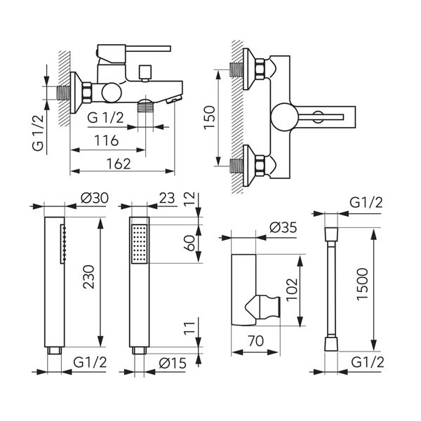 Ferro Fiesta BFI11 Chrome Μπαταρία Λουτρού