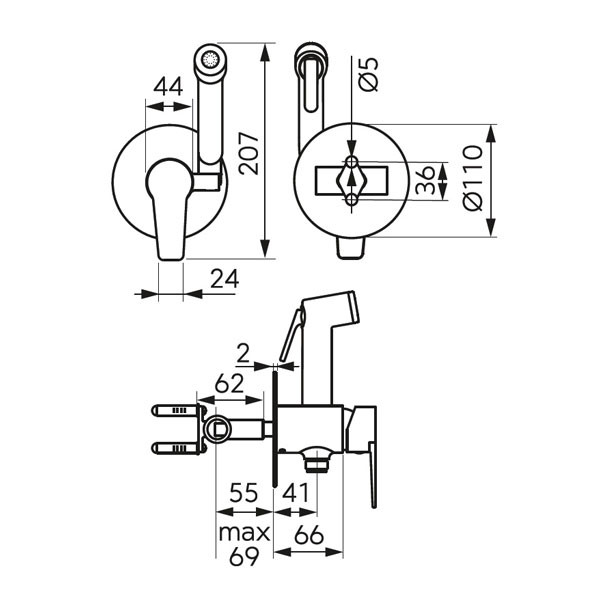 Ferro Ritto BTR66P Chrome Σετ Πλύσης Μπιντέ
