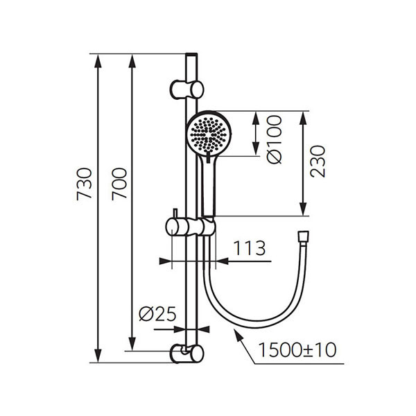 Ferro Rillo N365GM Σέτ Βέργα Ντούς