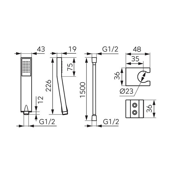 Ferro Jive U155GM Gun Metal Τηλέφωνο Μπάνιου