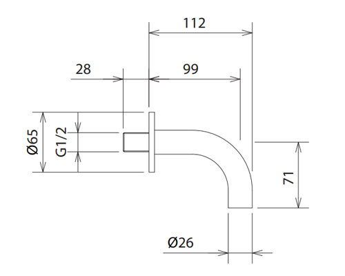 Almar 12144/10-110 Inox Finish Επιτοίχιο Στόμιο
