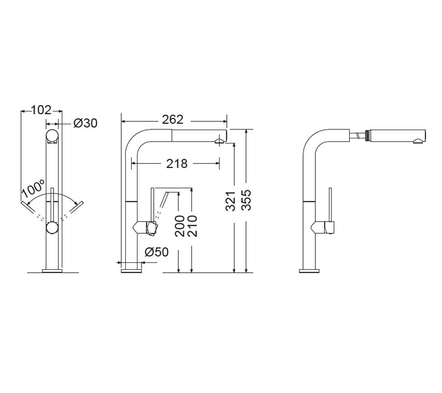 Armando Vicario Tozo 48580-300 White Matt Μπαταρία Κουζίνας Αποσπώμενη