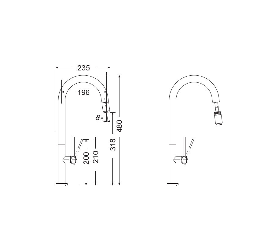 Armando Vicario Tozo 48780-300 White Matt Μπαταρία Κουζίνας Αποσπώμενη