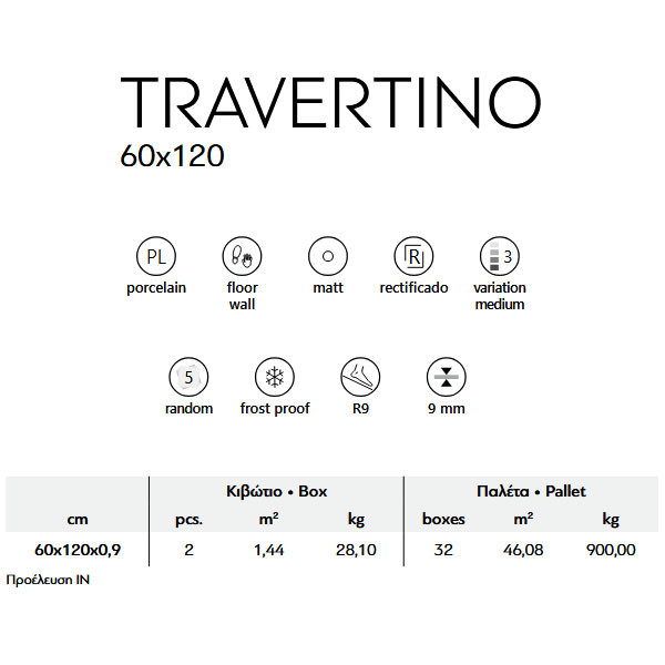 Karag Travertino Grey Πλακάκι Δαπέδου