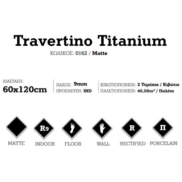 Corgres Travertino Titanium 0162 Πλακάκι Δαπέδου
