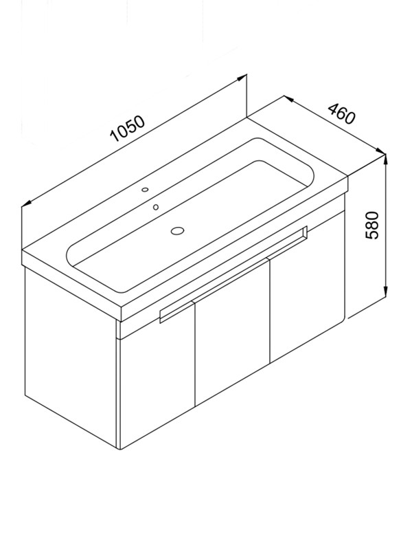 Martin Trend 105 Baroque - Matte Anthracite Βάση Επίπλου Μπάνιου Με Νιπτήρα