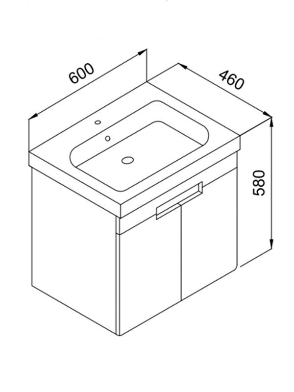 Martin Trend 60 Baroque - Matte Anthracite Βάση Επίπλου Μπάνιου Με Νιπτήρα