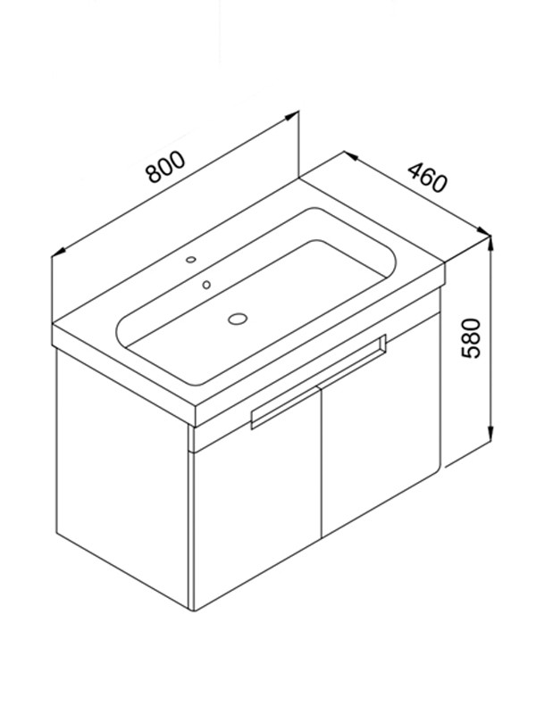 Martin Trend 80 Baroque - Matte Anthracite Βάση Επίπλου Μπάνιου Με Νιπτήρα