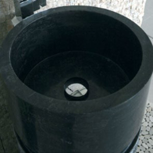 Stoone Tube Grey Black Νιπτήρας Πέτρινος