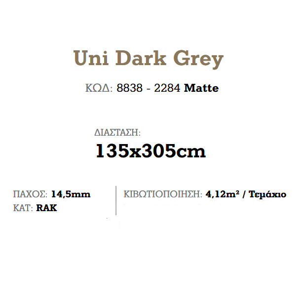 Corgres Slabs Uni Dark Grey Matte Πλακάκι Δαπέδου