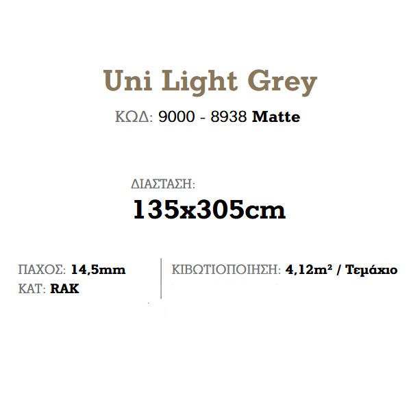 Corgres Slabs Uni Light Grey Matte Πλακάκι Δαπέδου
