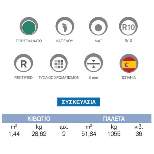 Kolossos Unika Dark Πλακάκι Δαπέδου