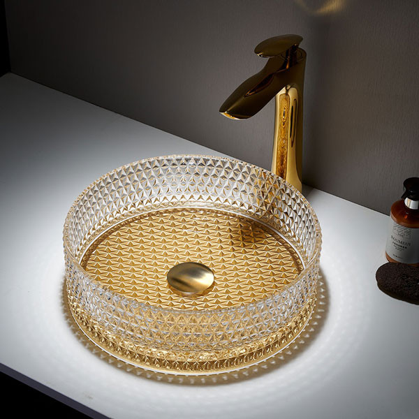 Voss Ring-D VB1040-200 Glass Gold Νιπτήρας Γυάλινος