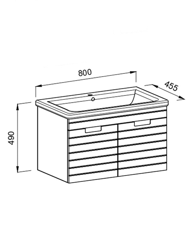 Martin Vega 80 Vega - Matte Brown Βάση Επίπλου Μπάνιου Με Νιπτήρα
