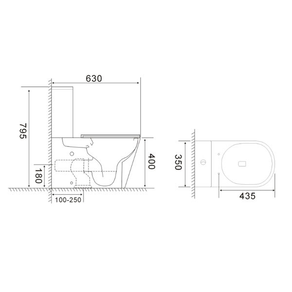 Bianco Ceramica Versa 63 BTW VR12000SC-300 Λεκάνη Χαμηλής Πιέσεως