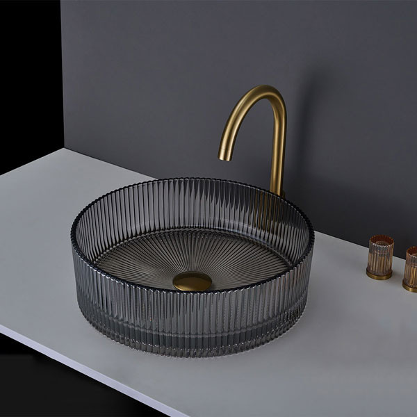 Voss Ring-S VL1040-400 Glass Grey Νιπτήρας Γυάλινος