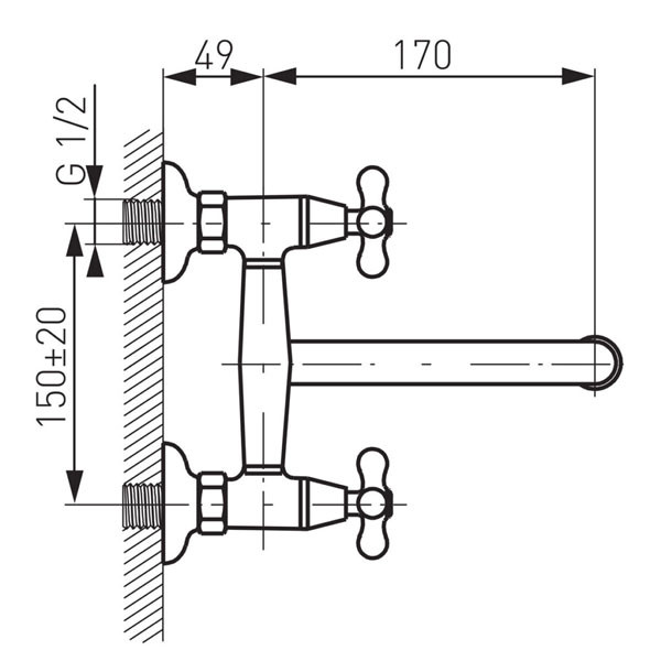 Ferro Retro New XD3 Chrome Βρύση Κουζίνας Τοίχου