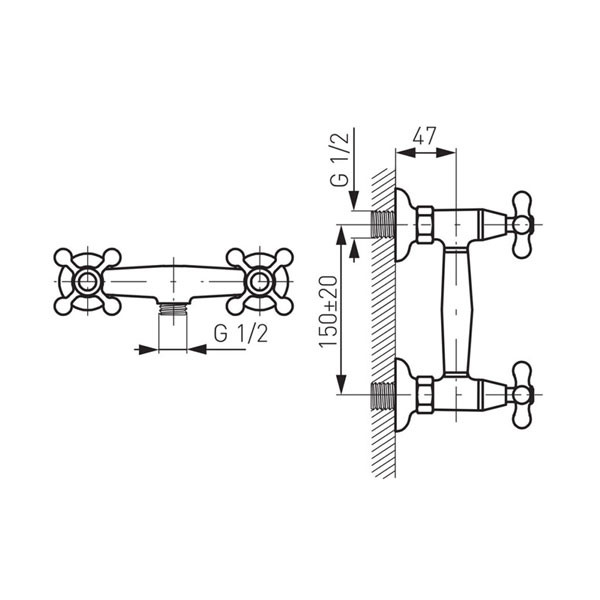 Ferro Retro New XD7 Chrome Μπαταρία Ντουζιέρας