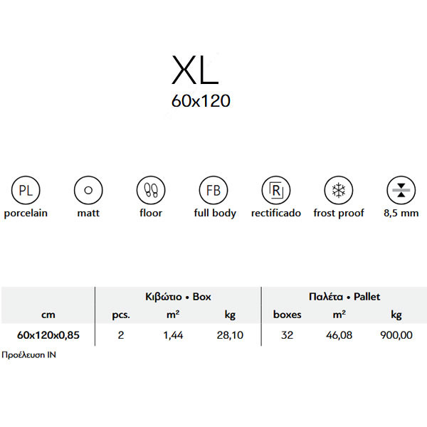 Karag XL Gris Full Body Πλακάκι Δαπέδου